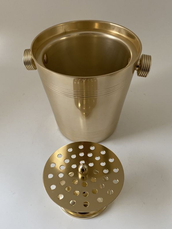 Vintage Isbøtte i gulleloksert aluminium 