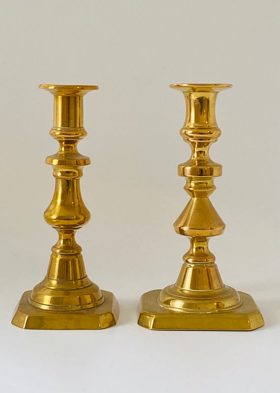 Messing Lysestaker Biedermeier 