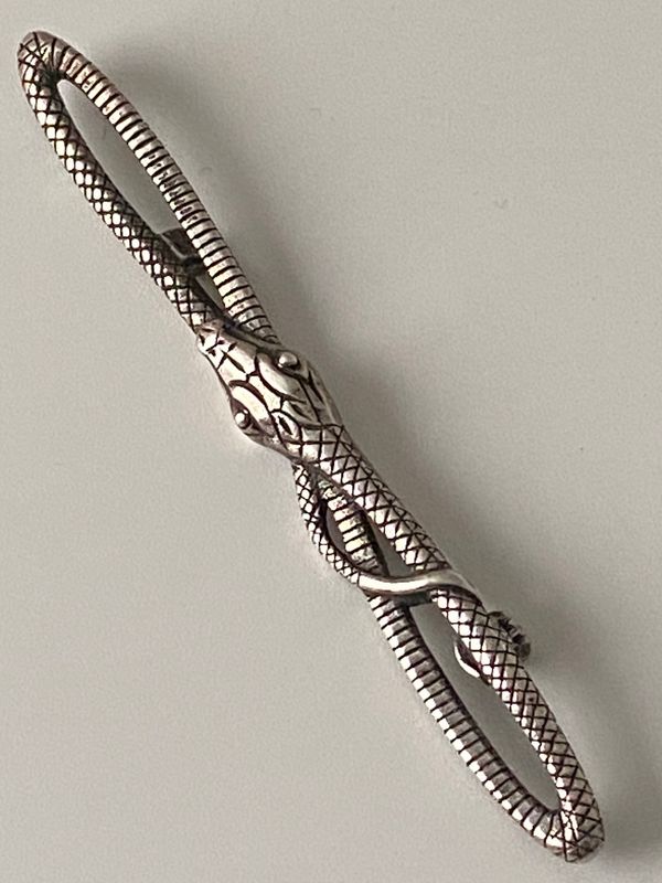 Vintage slangebrosje i sølv 