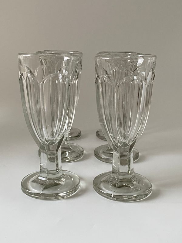6 vintage pressglass Hadeland  