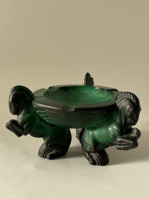 Hovedbilde Pegasus skål Art Deco malakittglass