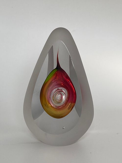 Hovedbilde Dråpeformet papirvekt i glass 